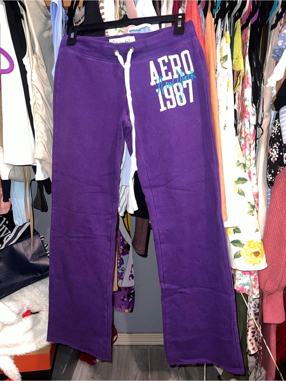 Aeropostale Purple Wide Leg Sweatpants